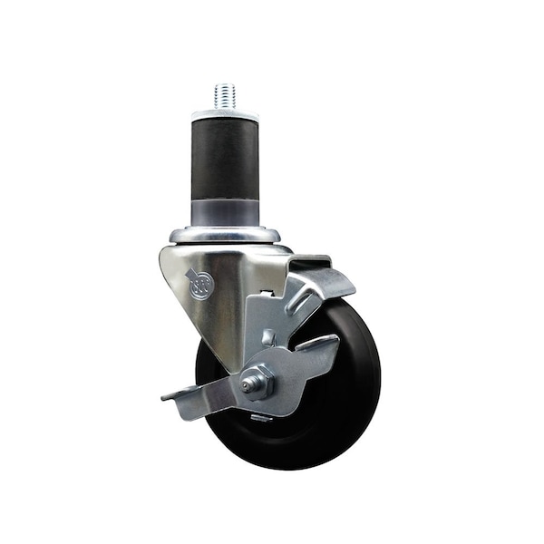 3.5'' Soft Rubber Swivel 1-5/8'' Expanding Stem Caster with Brake